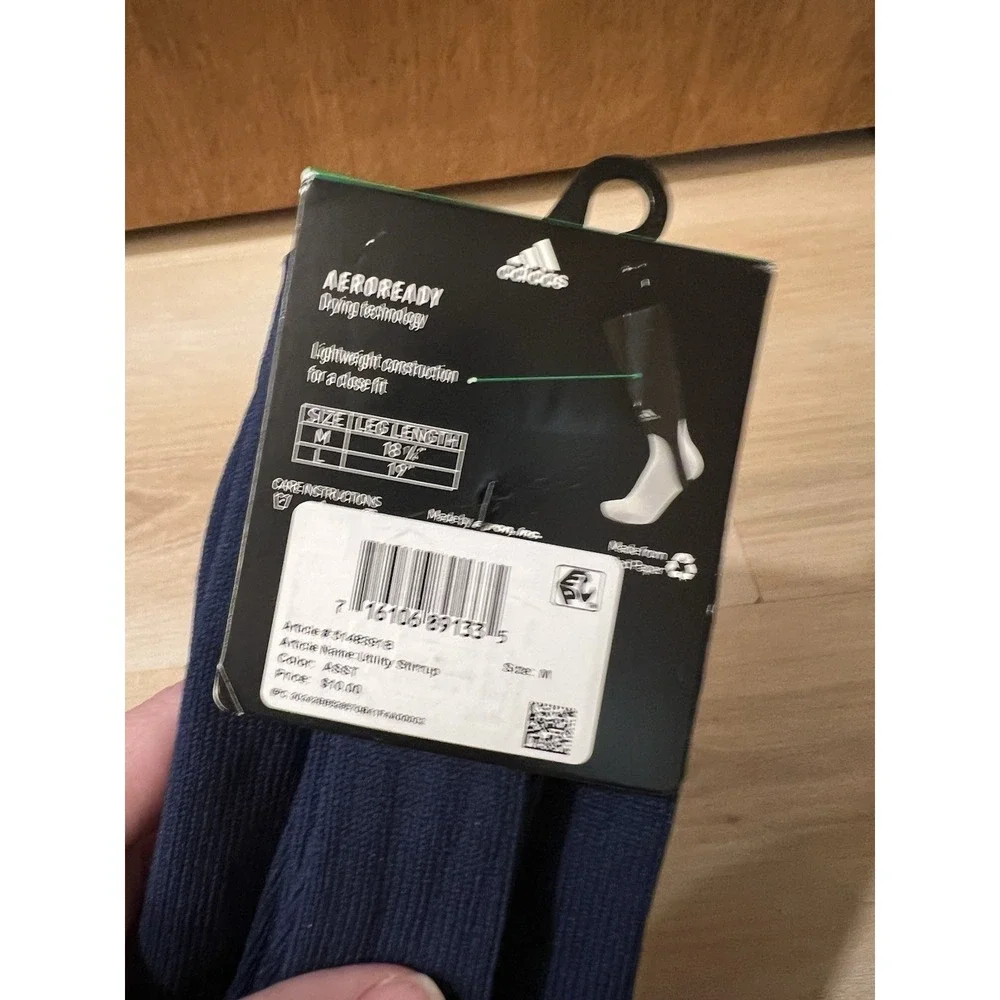 Adidas Utility Navy Baseball Stirrups Men's Size Medium Sport Sock‎ New